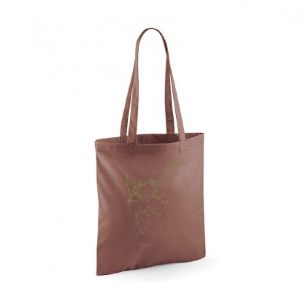 Maxi Jumper Tote Bag with Metallic Print - Chestnut